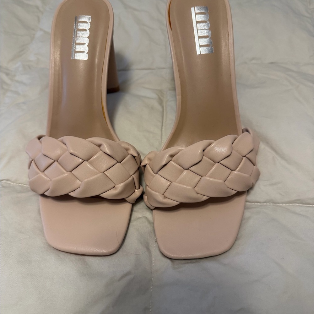 Miu Miu Pink Braided Strap Heels
